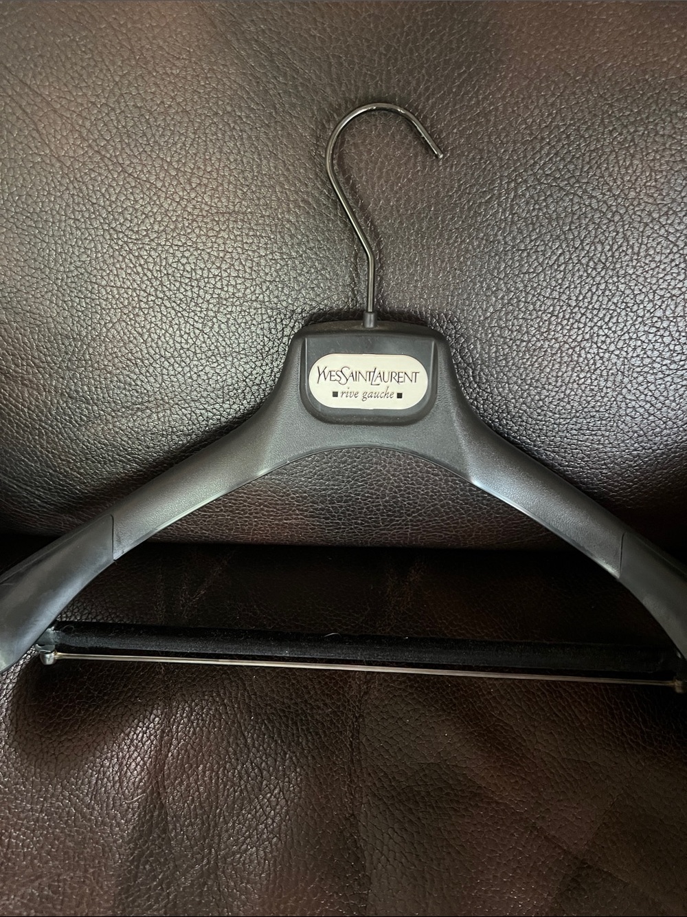 Yves Saint Laurent Black Plastic Hanger with Metal Hook